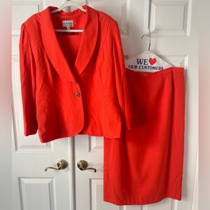 Lily & Taylor New York 2 piece Orange Skirt Suit - Size 18Lily